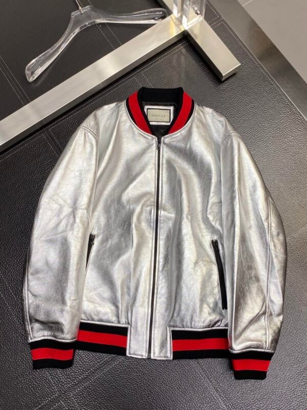 GCCI Metallic Silver Zip Jacket