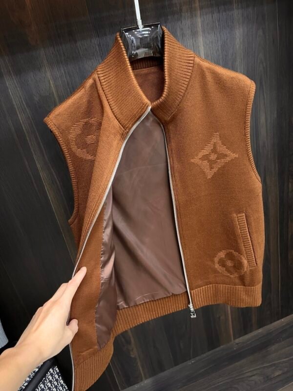 LVE Brown Monogram Knit Gilet