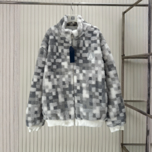 LVE Patterned Zip-Up Fleece Jacket – Grey