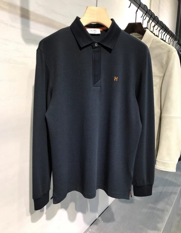 HRMS Collared Jumper with Embroidered Logo Detail - Black