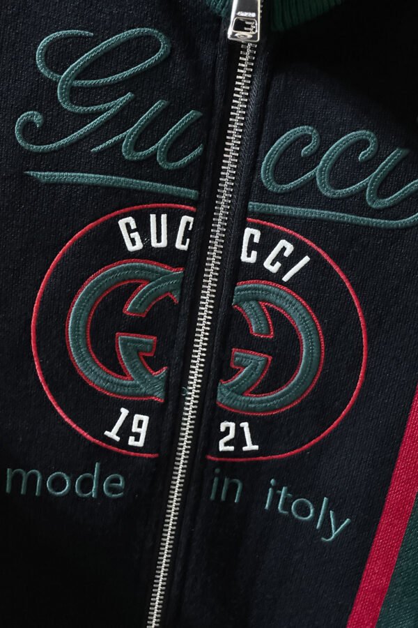 GCCI Contrast Stripe Zip Jacket - Black