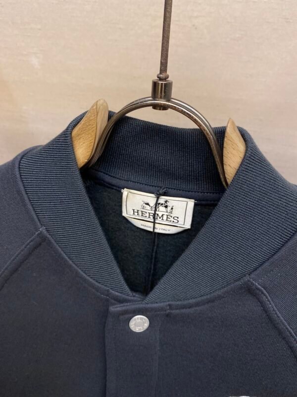 HRMS Embroidered Crest Varsity Jacket - Black