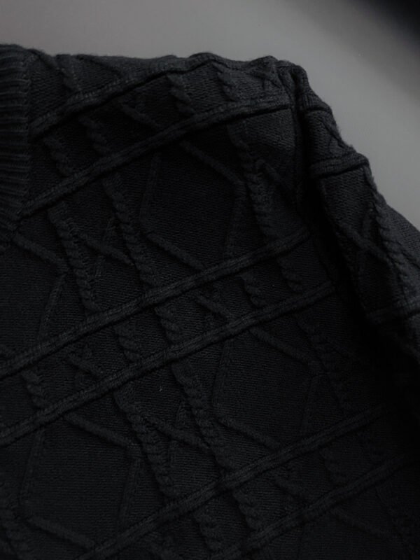 CD Textured Jacquard Crew Neck Jumper - Black