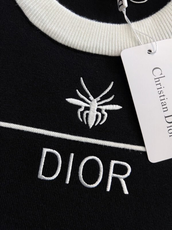 CD Crew Neck Jumper with Embroidered  Insect Motif
