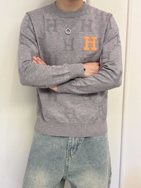 b72e8b84 HRMS Monogram Crew Neck Jumper - Grey