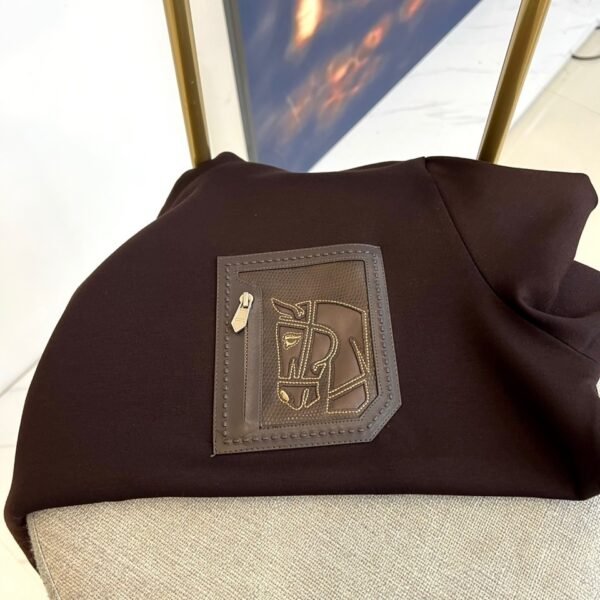 b8189ebf HRMS Crew Neck Jumper with Patch Detail - Dark Brown