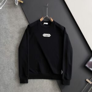 CD Crew Neck Jumper with Embroidered Patch - Black