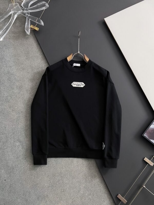 CD Crew Neck Jumper with Embroidered Patch - Black
