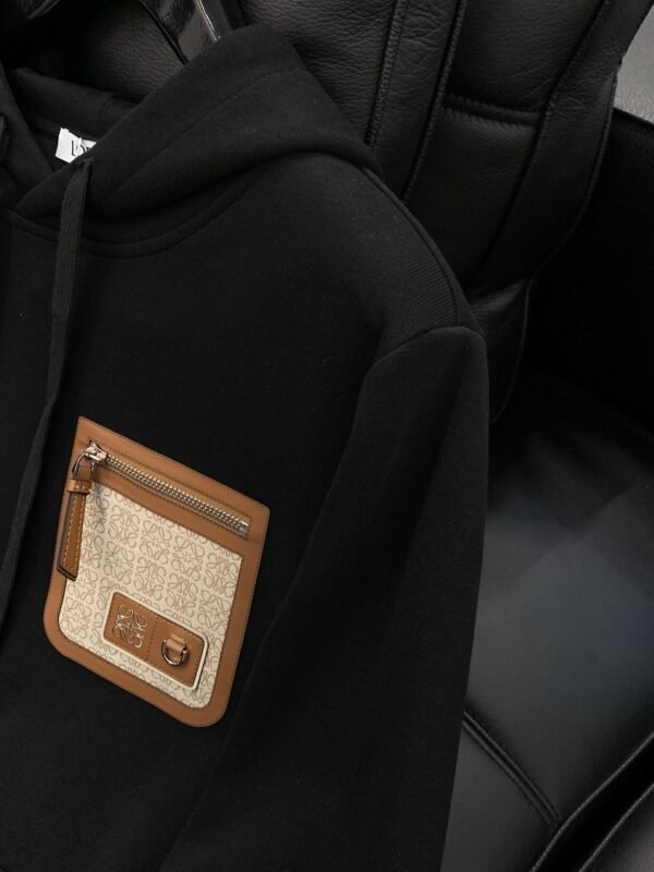 LWE Hooded Jumper with Zip Pocket Detail - Black