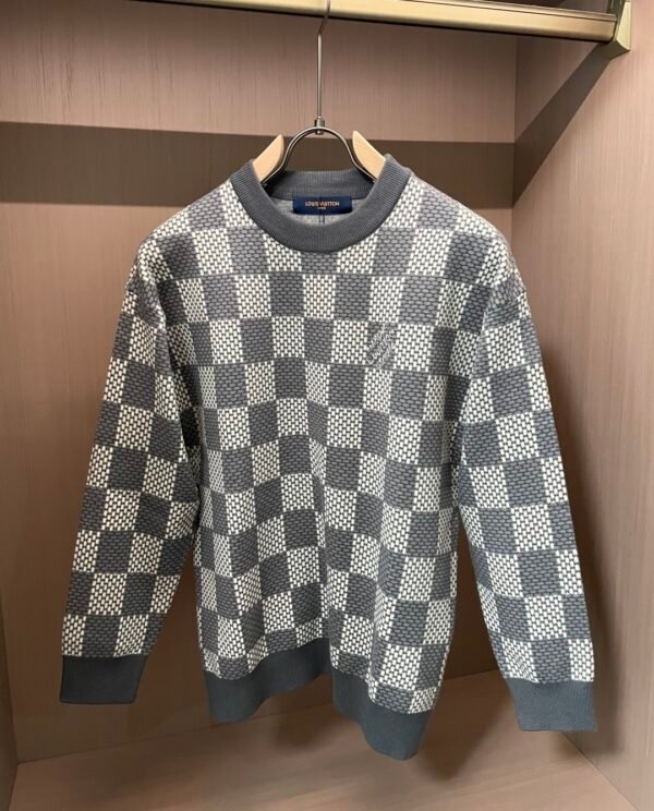 LVE Check Pattern Knit Jumper - Grey