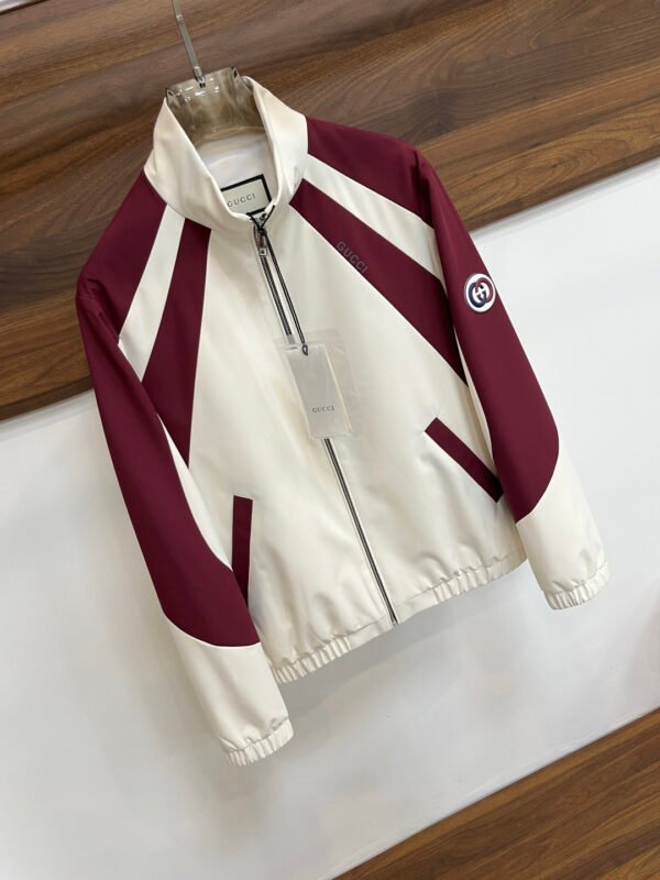 GCCI Zip-Up Jacket with Contrast Panel - Red