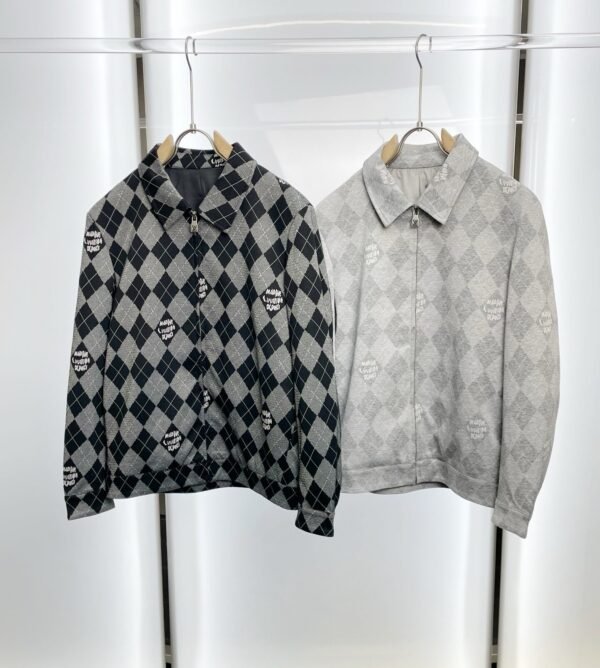 LVE Argyle Zip-Front Jacket