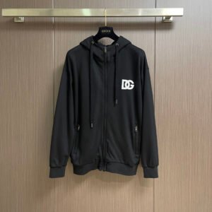 DG Embroidered Logo Zip Hoodie - Black