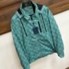 LVE Teal Green Checkered Hooded Zip Jacket