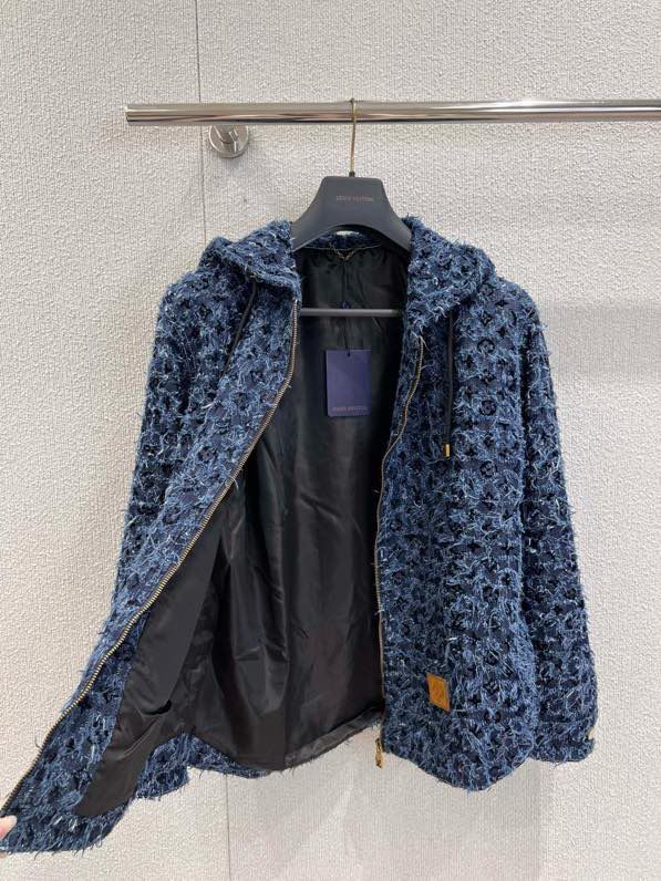 LVE Textured Hooded Zip Jacket – Navy