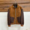 PRDA Contrast Panel Jacket with Logo Patch - Dark Brown