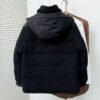 MNCLR Textured Knit Panel Hooded Jacket - Black