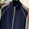 GCCI Zip-Through Jacket with Stripe Sleeves - Navy
