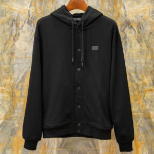 DG Hooded Button Jacket - Black