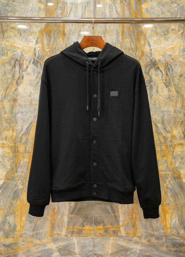 DG Hooded Button Jacket - Black