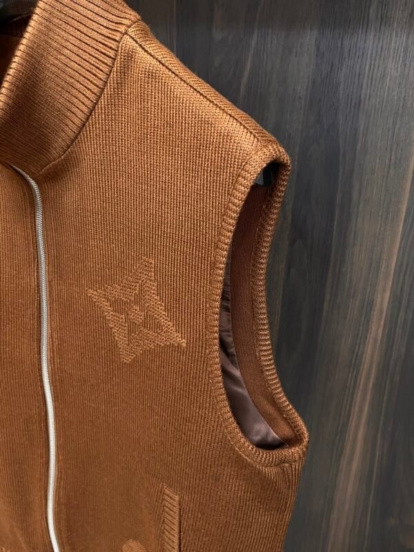 LVE Brown Monogram Knit Gilet
