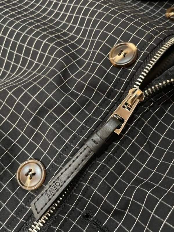 LWE Grid Pattern Zip Jacket - Black