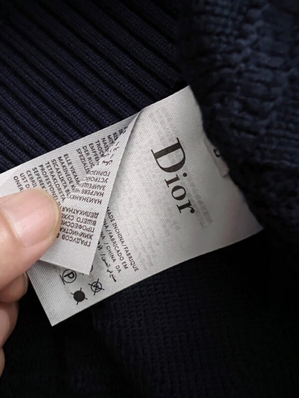 CD Textured Jacquard Crew Neck Jumper - Navy