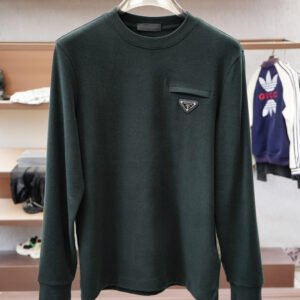 PRDA Crew Neck Jumper  with Chest Logo Detail - Deep Green