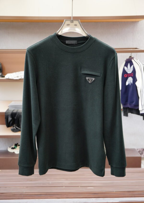 PRDA Crew Neck Jumper  with Chest Logo Detail - Deep Green