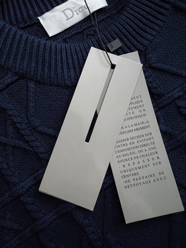 CD Textured Jacquard Crew Neck Jumper - Navy