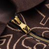 LVE Damier Panel Monogram Zip Knit Jacket – Brown