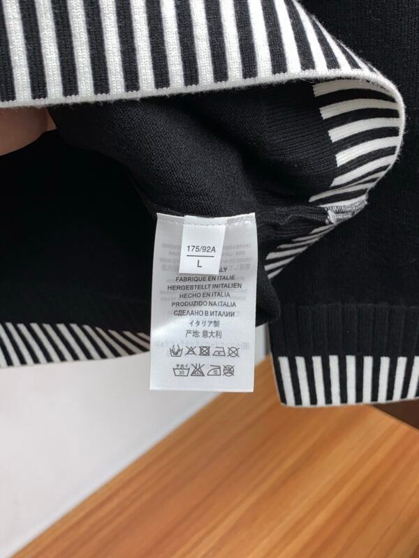 LWE Crew Neck Jumper With Embroidered Logo and Striped Trim - Black