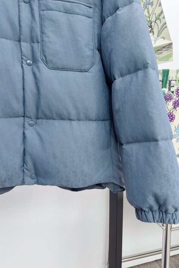 CD Monogram Quilted Jacket - Blue