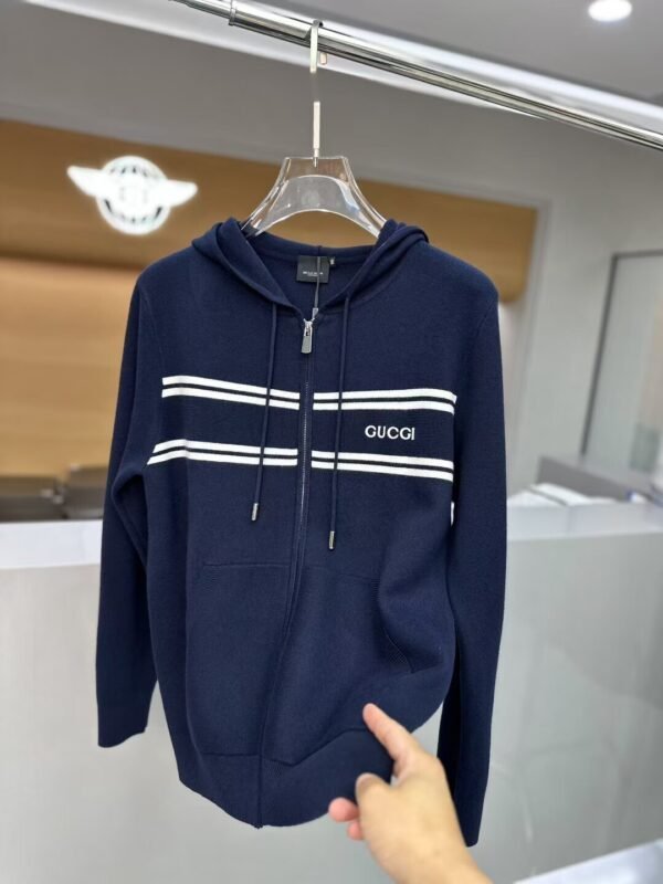 cb40d542 GCCI Stripe Zip-Up Hooded Jumper
