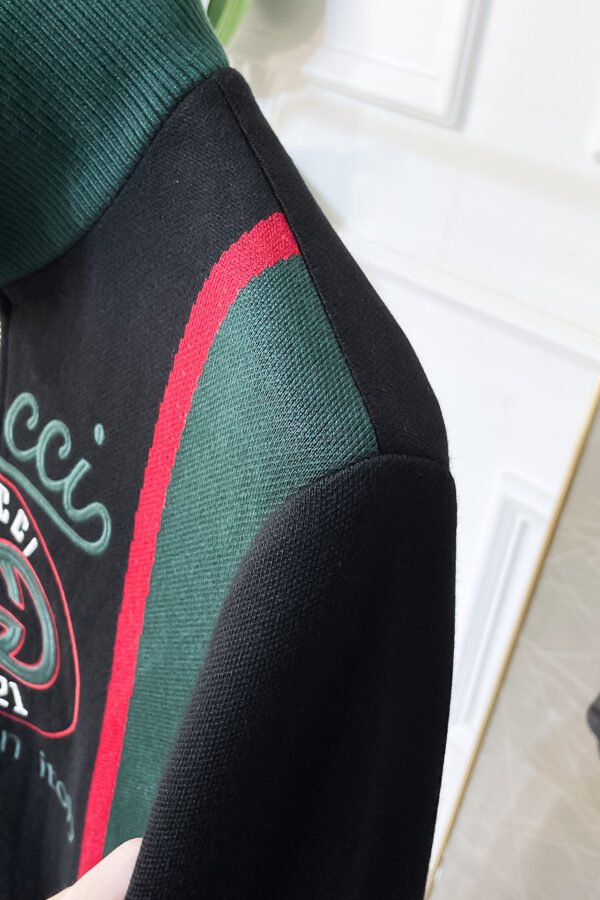 GCCI Contrast Stripe Zip Jacket - Black