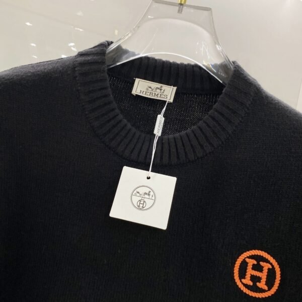 HRMS Knit Jumper with Embroidered Logo Detail - Black