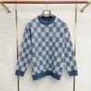 LVE Check Pattern Knit Jumper - Blue Grey