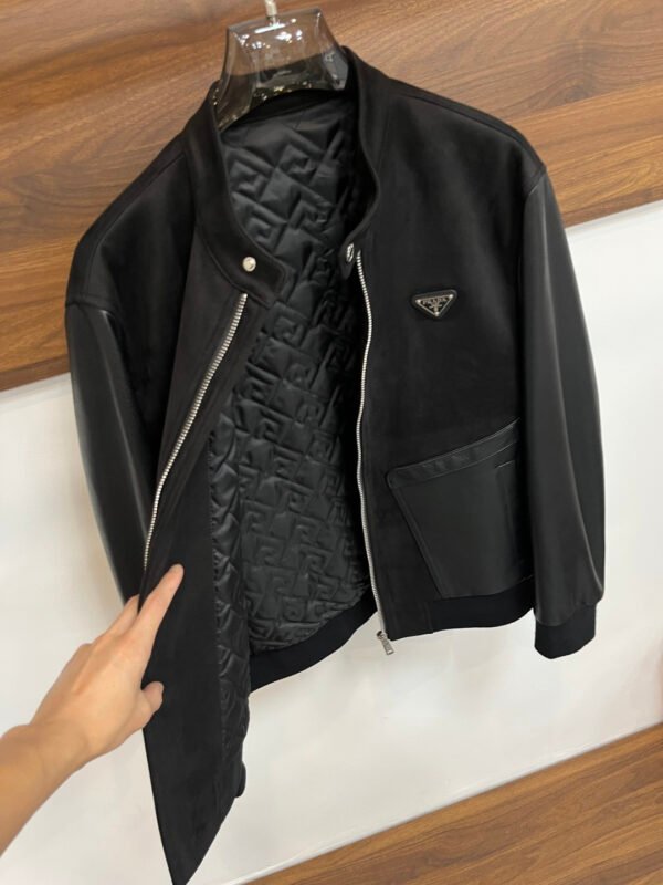 PRDA Contrast Panel Jacket with Logo Patch - Black