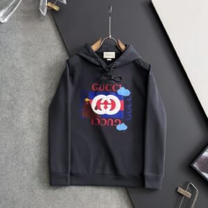 cec2520a GCCI Graphic Print Hooded Jumper - Charcoal Grey