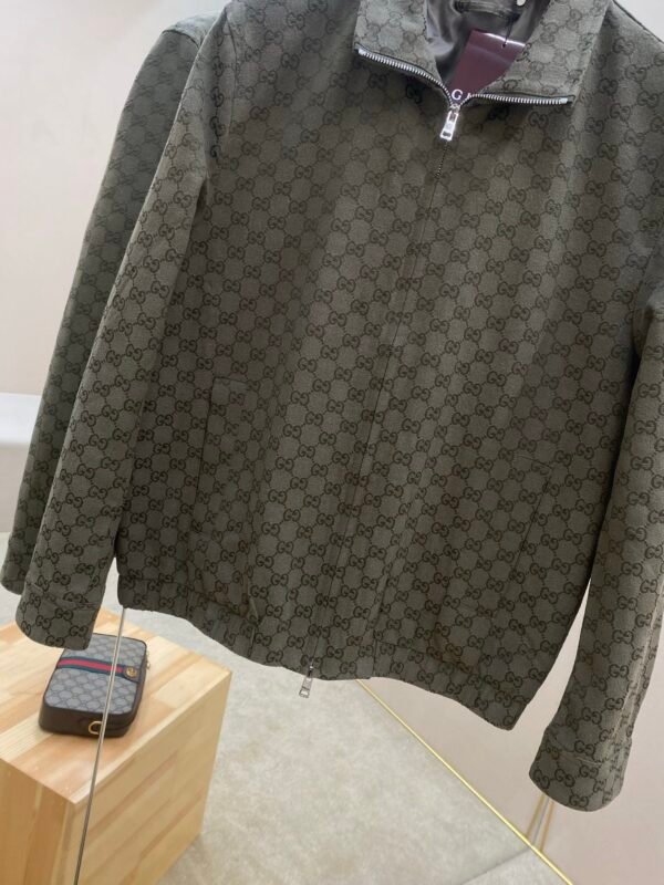 GCCI Monogram Zip-Up Jacket - Olive Green