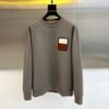 HRMS Crew Neck Jumper with Contrast Patch Detail - Brown