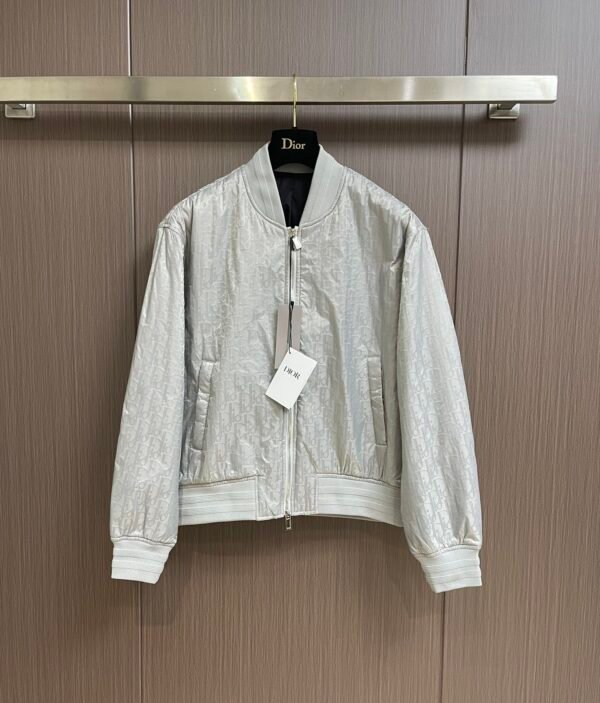 CD Monogram Zip-Up Jacket - White