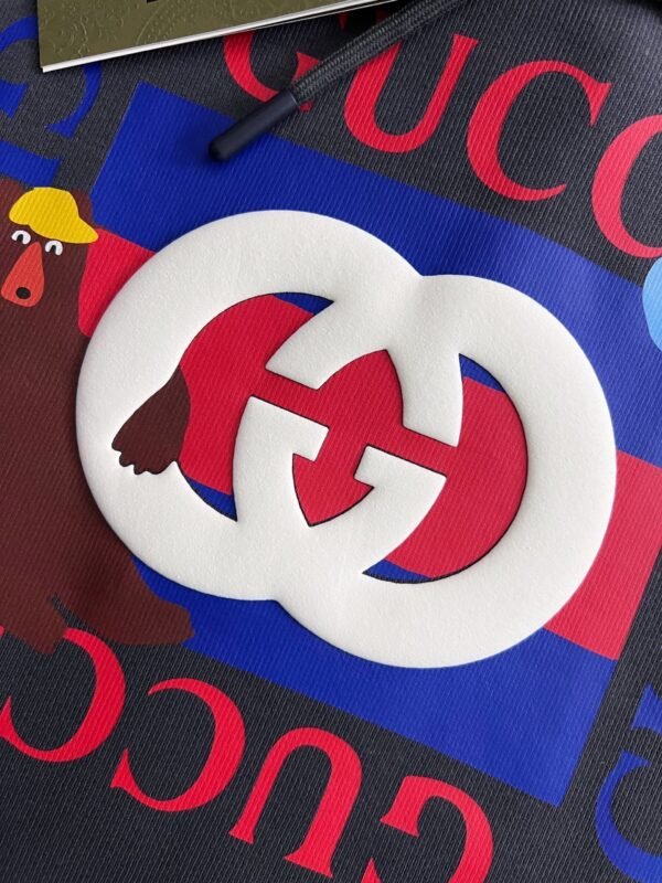 GCCI Graphic Print Hooded Jumper - Charcoal Grey