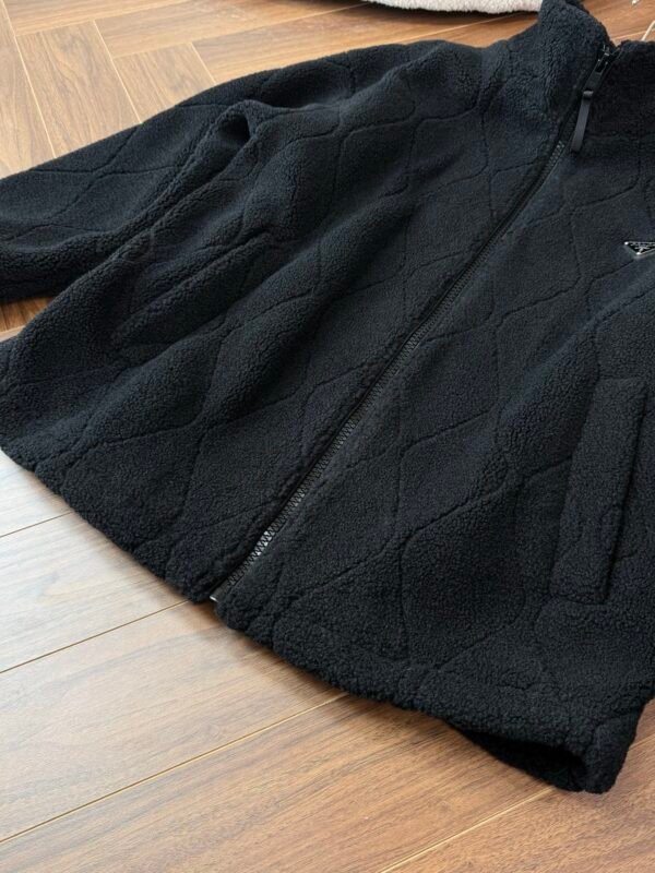 PRDA Fleece Zip Jacket with Logo Patch - Black