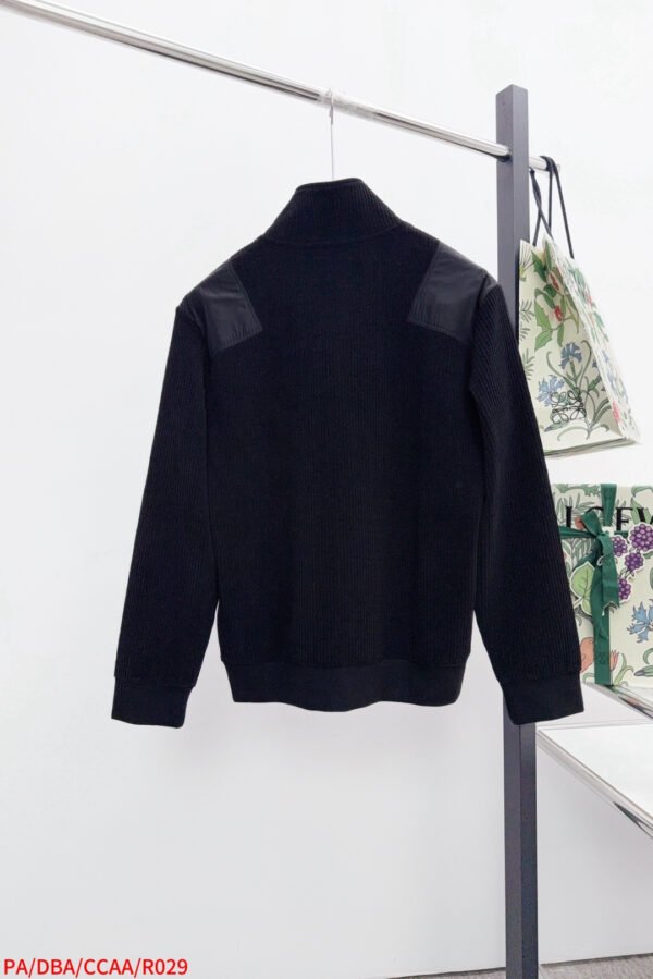 PRDA Button-Neck Jumper with Chest Pocket - Black