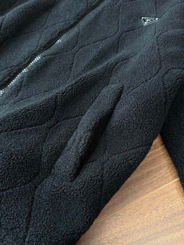 PRDA Fleece Zip Jacket with Logo Patch - Black