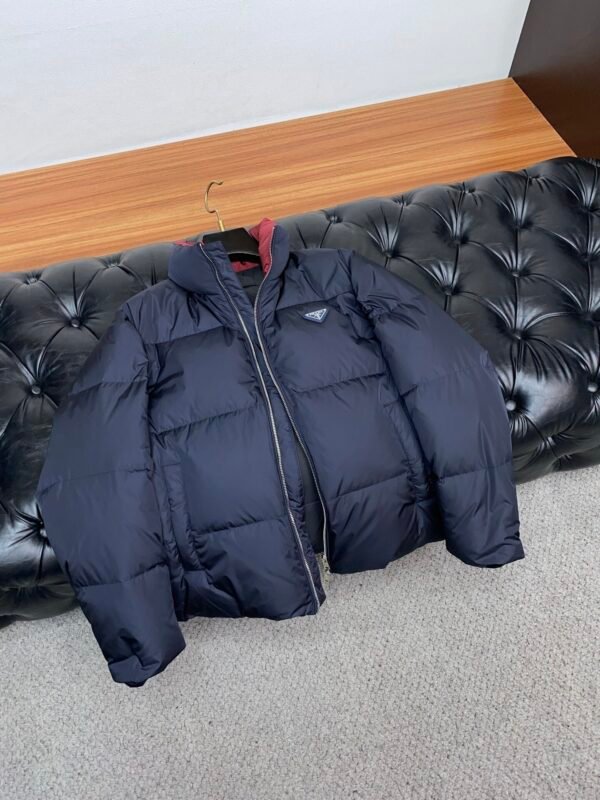 PRDA Puffer Jacket with Logo Patch - Navy Blue