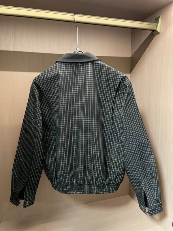 LWE Grid Pattern Zip Jacket - Black