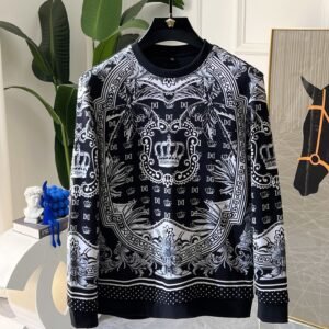 DG All-Over Print Crew Neck Jumper - Black