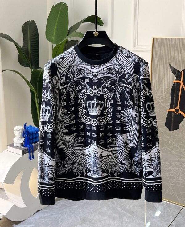 DG All-Over Print Crew Neck Jumper - Black